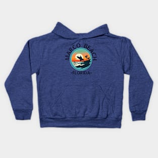 Marco Beach - Florida (with Black Lettering) Kids Hoodie